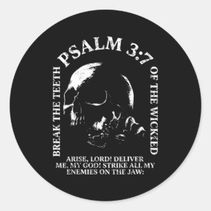 Adesivo Salmo 3_7 crânio vintage bíblico cristão religioso