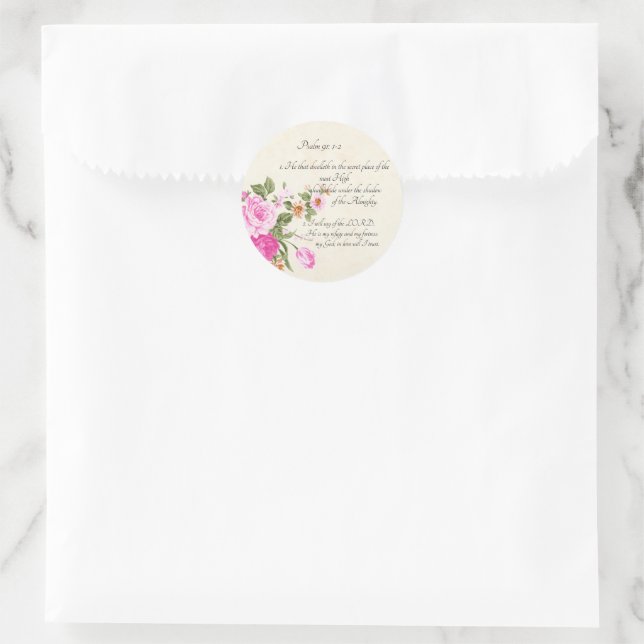 Adesivo Salmo 91:1-2 (Bolsa)