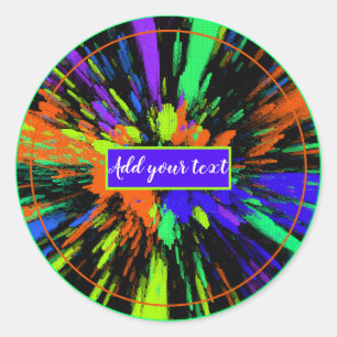 Adesivo Salpico de Tinta Colorido Neon Personalizado