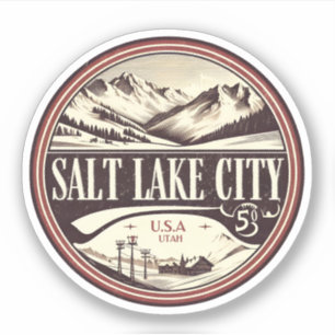 Adesivo Salt Lake City Ski Resorta presentes de esqui de U