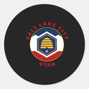 Adesivo Salt Lake City Utah Nova Bandeira Ut Favo de Mel F