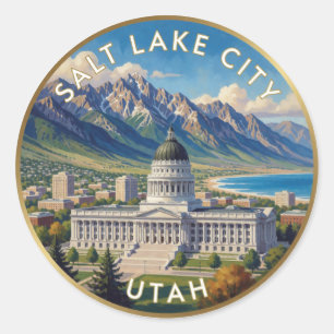 Adesivo Salt Lake City Utah Viagem Montanha Arte