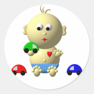 ADESIVO SALTANDO O BEBÉ COM OS 3 CARROS DO BRINQUEDO