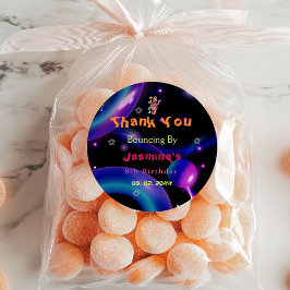 Adesivo Saltar Trampoline festa de aniversário de menina c