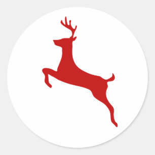 Adesivo Salto de Reindeer de NatalAdesivo redondo clássic