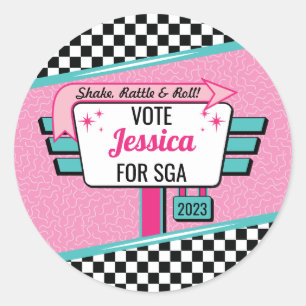 Adesivo Salto Retro Diner Pink & Teal Sock do Special 1950