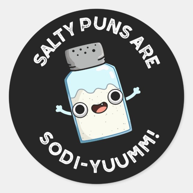 Adesivo Salty Puns São Engraçados Sodi-yummm Sódio Pun Dar (Frente)