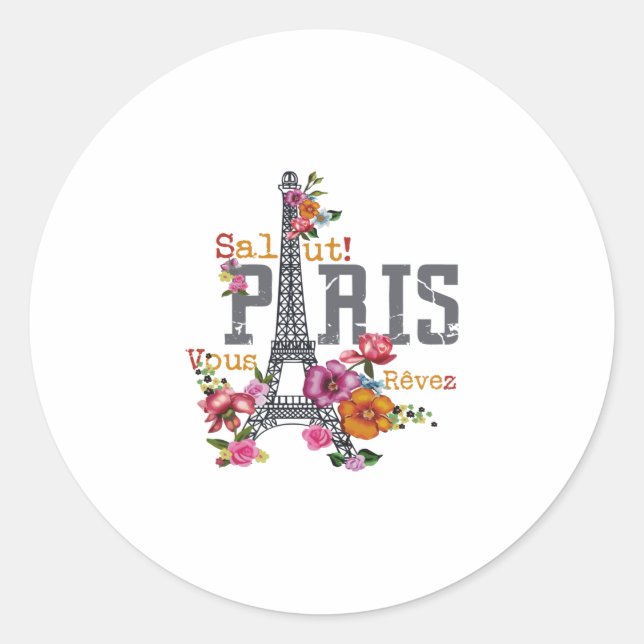 Adesivo salut Paris voeu rêvez (Frente)