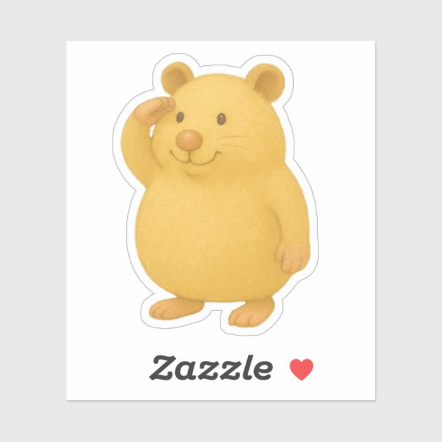 Adesivo Saluting Cream Hamster Die-Cut Sticker (Folha)
