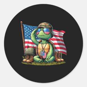Adesivo Salutle Turtle American Flag Day 4th O