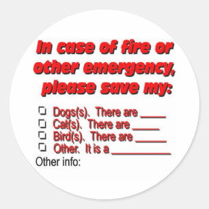 Adesivo Salvamento do animal de estimação