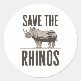 Adesivo Salvamento do Ativista Animal Rhinos Rhino Conserv