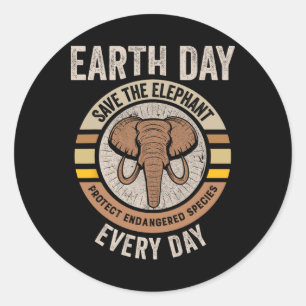 Adesivo Salvamento Do Dia Da Terra Do Elefante