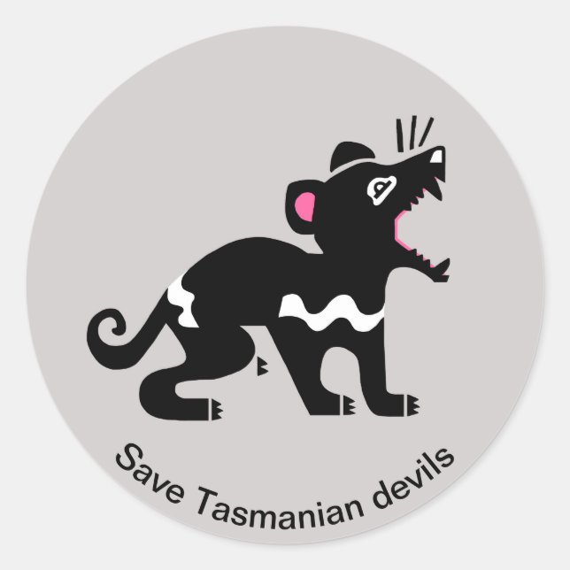 Adesivo Salvamento dos DIABOS da Tasmania - Animais selvag (Frente)