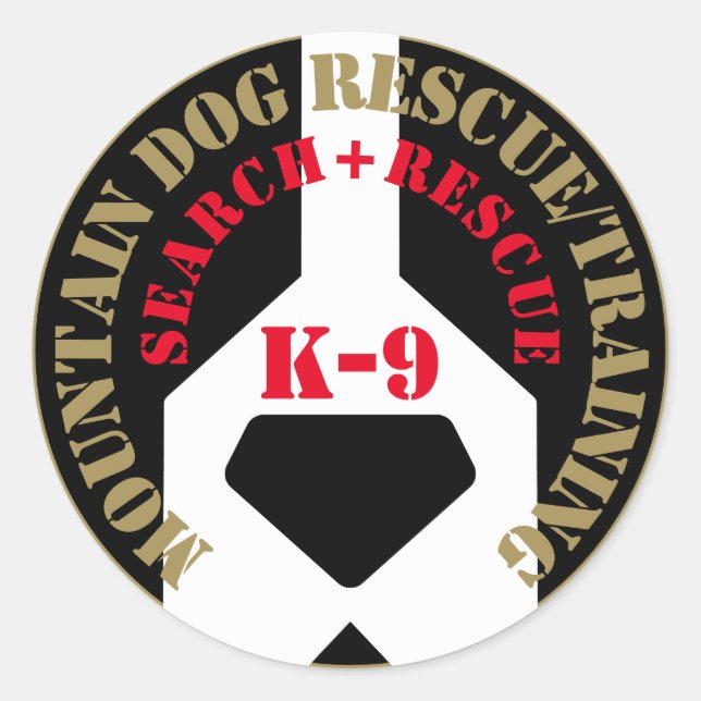 Adesivo Salvamento/Formação de Cães de Montanha K-9 (Frente)