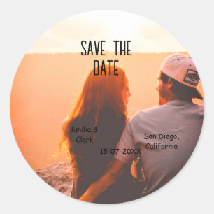 Adesivo salvar data boho laranja QR adicionar nome do site