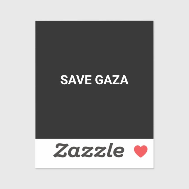Adesivo Salvar Gaza - texto personalizado branco preto - m (Folha)