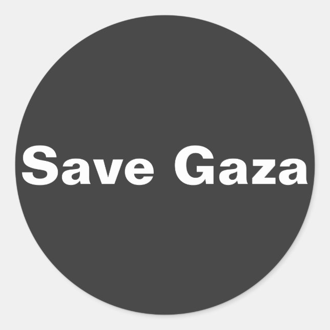 Adesivo Salvar Gaza Texto Simples Apoiando Gaza Palestina (Frente)