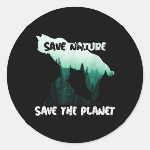 Adesivo Salvar Natureza Salvar Proteção Ambiental do Plane