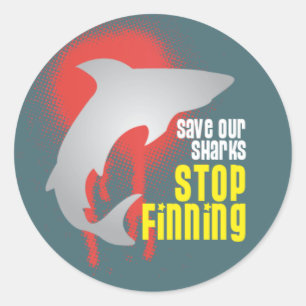 Adesivo Salvar nossa parada Finning dos tubarões