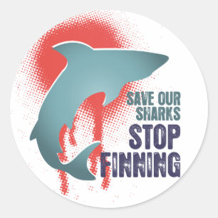 Adesivo Salvar nossa parada Finning dos tubarões
