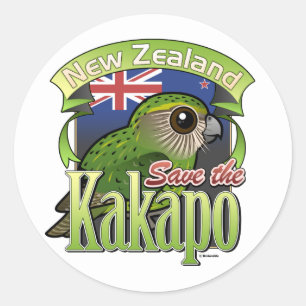 Adesivo Salvar o Kakapo de Nova Zelândia