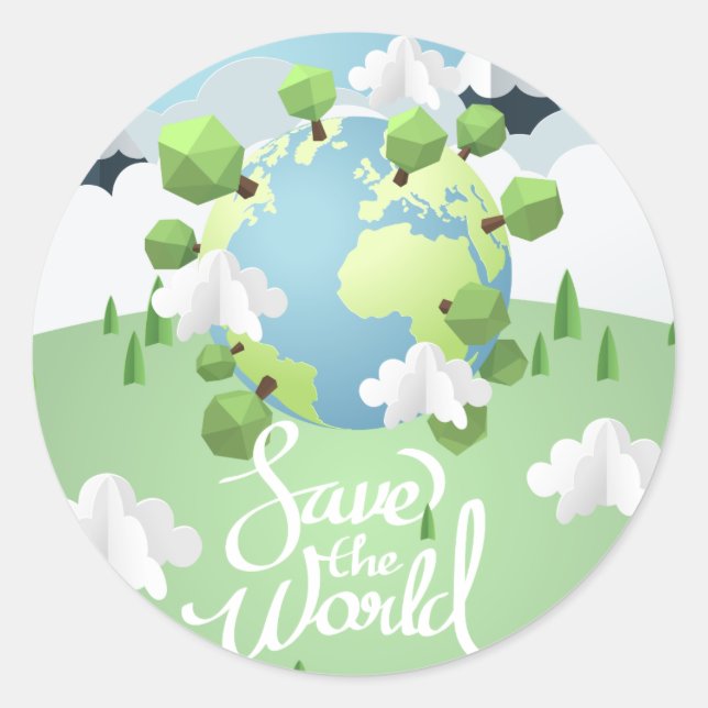 Adesivo salvar o mundo (Frente)