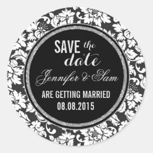 Adesivo Salvar os acentos brancos & de prata Data-Pretos