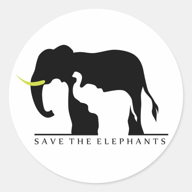 Adesivo Salvar os Elefantes (branco) (Frente)