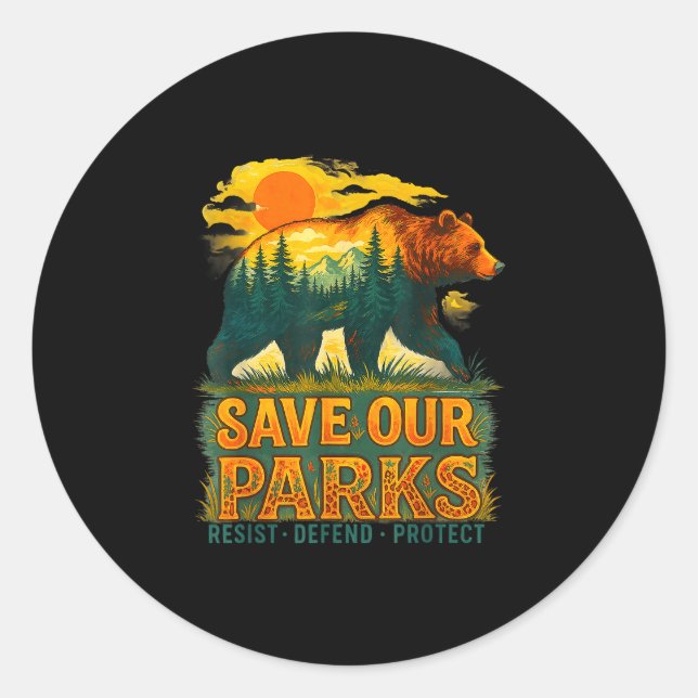 Adesivo Salvar parques conservação urso natureza parque vi (Frente)
