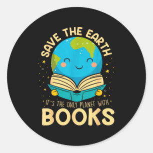 Adesivo Salvar Terra É o Único Planeta Com Livros Leitor T