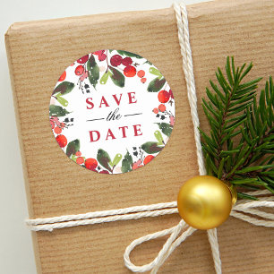 Adesivo Salve a Data Coroa de Verde Natal Vermelho