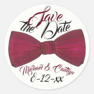 Adesivo Salve a data personalizada do Groom Bowtie