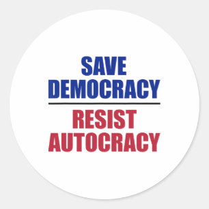 Adesivo Salve a Democracia Resista à Autocracia - Anti Tru