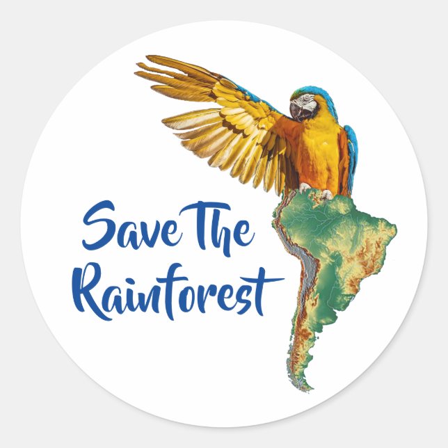 Adesivo Salve A Floresta Tropical (Frente)
