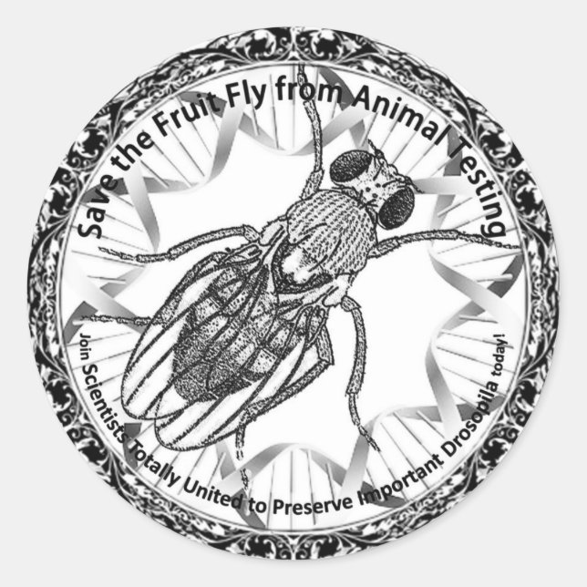 Adesivo Salve a mosca da fruta (Frente)