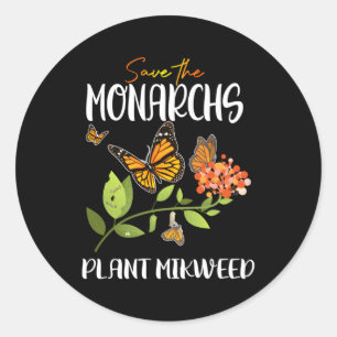 Adesivo Salve a Planta Monarca Milkweed Borboleta Monarca