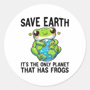 Adesivo Salve a Terra É o único planeta que tem Sapo Eart