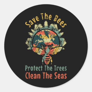 Adesivo Salve Abelhas Mar Limpo Salve Natureza Oceanos Vin