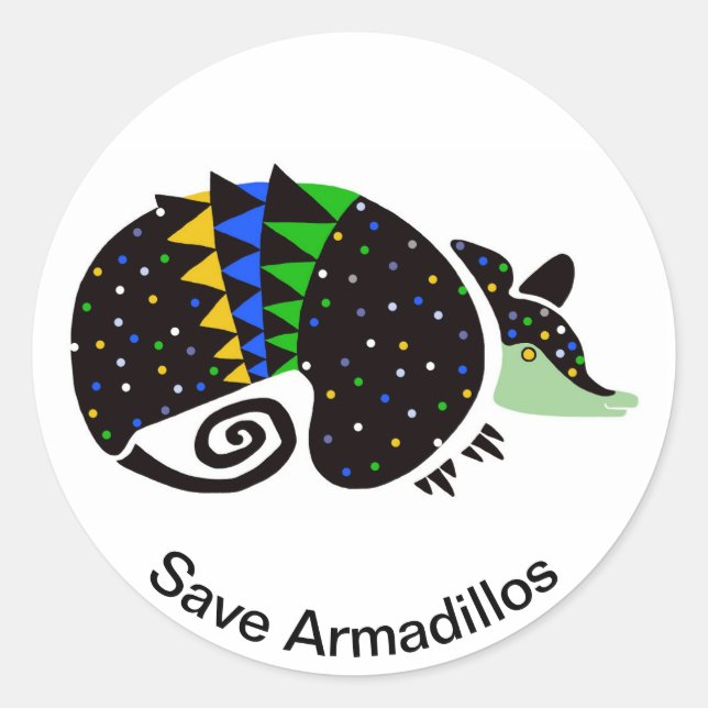 Adesivo Salve ARMADILLOS - Animal ameaçado - Brasil - (Frente)