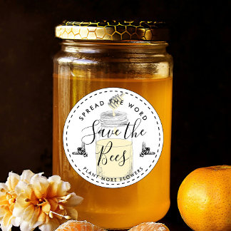 Adesivo Salve as abelhas adicione sua própria citação