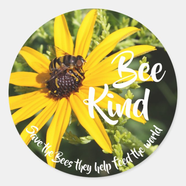 Adesivo Salve as abelhas "Bee Kind" (Frente)