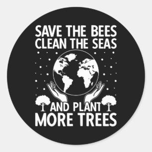 Adesivo Salve As Abelhas Limpe A Planta Do Mar Mais Árvore