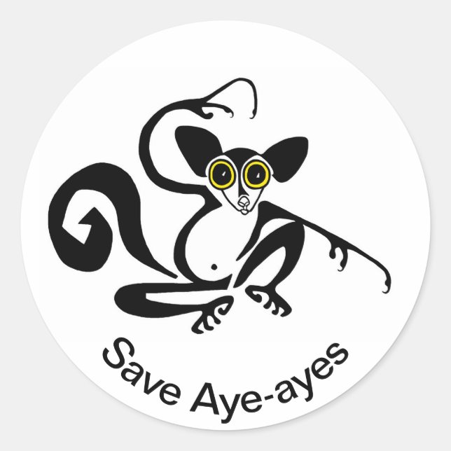 Adesivo Salve AYE-AYES Wildlife Warrior - Natureza - (Frente)