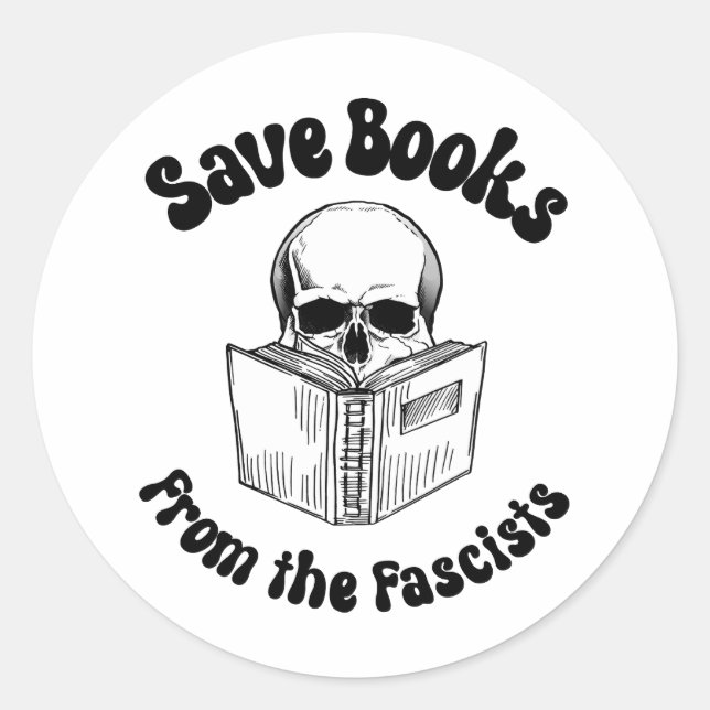 Adesivo Salve livros dos fascistas (Frente)