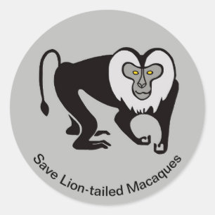 Adesivo Salve MACAQUE de cauda-leão - Vida selvagem - Maca
