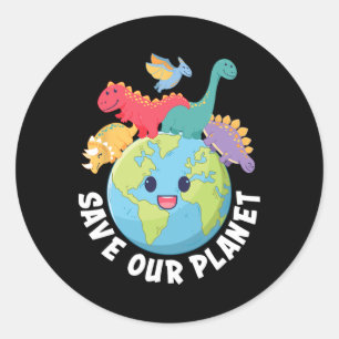 Adesivo Salve nosso planeta Dinossauro Dia da Terra Crianç