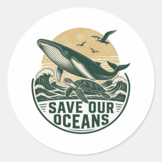 Adesivo Salve Nossos Oceanos Ambiental