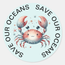 Adesivo Salve nossos Oceanos Crab Stickers