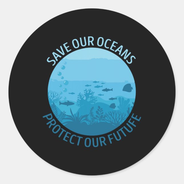 Adesivo Salve nossos oceanos Proteja nosso futuro Dia da T (Frente)